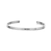 Key Moments 8KM-B00382 Steel open bangle with text grad zirconia one-size silver colored