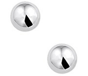 TFT Ear Studs Convex Silver Rhodium Plated Shiny 5 mm x 5 mm