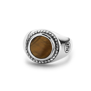 Rebel and Rose RR-RG012-S Ring Women Round Tiger Eye silver-brown