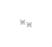 TFT Ear Studs Zirconia Silver Rhodium Plated Shiny