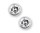 TFT Ear Studs Zirconia Silver Rhodium Plated Shiny