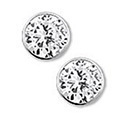 TFT Ear Studs Zirconia Silver Rhodium Plated Shiny