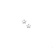 TFT Ear Studs Star Silver Rhodium Plated Shiny 4 mm x 4.5 mm