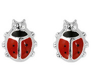 TFT Ear Studs Ladybug Silver Shiny 8 mm x 6.5 mm