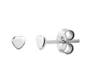 TFT Ear Studs Heart Silver Rhodium Plated Shiny 3 mm x 3 mm