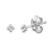 TFT Ear Studs Balls Silver Rhodium Plated Shiny