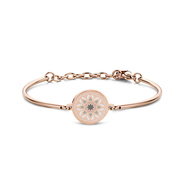 CO88 Collection Majestic 8CB 90458 Steel Bracelet with flower - 16.5 + 3.5 cm - Rose gold colored / Pink