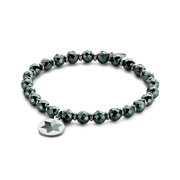 CO88 Collection Majestic 8CB 90501 Natural Stone Bracelet - Hematite - One-size / 6 mm - Gray