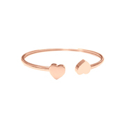 CO88 Collection Inspirational 8CB 90524 Steel Flex Bangle with Heart - One size (58 x 49 mm) - Rose gold colored