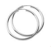 TFT Hoops Round Tube Silver Shiny 2.5 mm x 38 mm