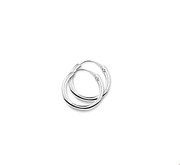 TFT Hoops Round Tube Silver Rhodium Plated Shiny 2 mm x 14 mm