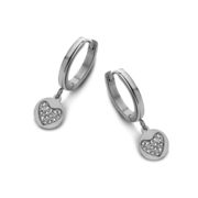 CO88 Collection Beloved 8CE 70099 Steel Earrings - Heart 8 mm - Silver colored