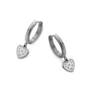 CO88 Collection Beloved 8CE 70105 Steel Earrings - Heart 8 mm - Silver colored