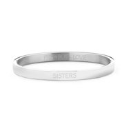 Key Moments in Color 8KM BC0058 Steel Bangle with text Sisters Size 58 x 50 mm Silver colored