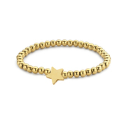 CO88 Collection Sense 8CB 90572 Steel beads bracelet - Star - 4 mm - Gold colored