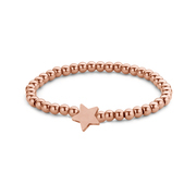 CO88 Collection Sense 8CB 90573 Steel beads bracelet - Star - 4 mm - Rose gold colored