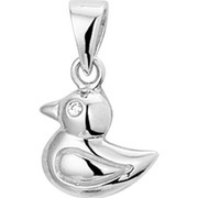 Home Collection Pendant Silver Duck Zirconia