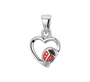 Home Collection Pendant Silver Heart Ladybug