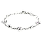 House collection Bracelet Silver Flower Zirconia 1.8 mm 11 - 13 cm