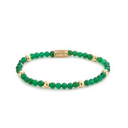 Rebel and Rose RR-40067-G Stretch bracelet Beads Green Harmony 4 mm green-gold colored