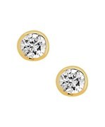 TFT Ear Studs Zirconia Yellow Gold On Silver Shiny