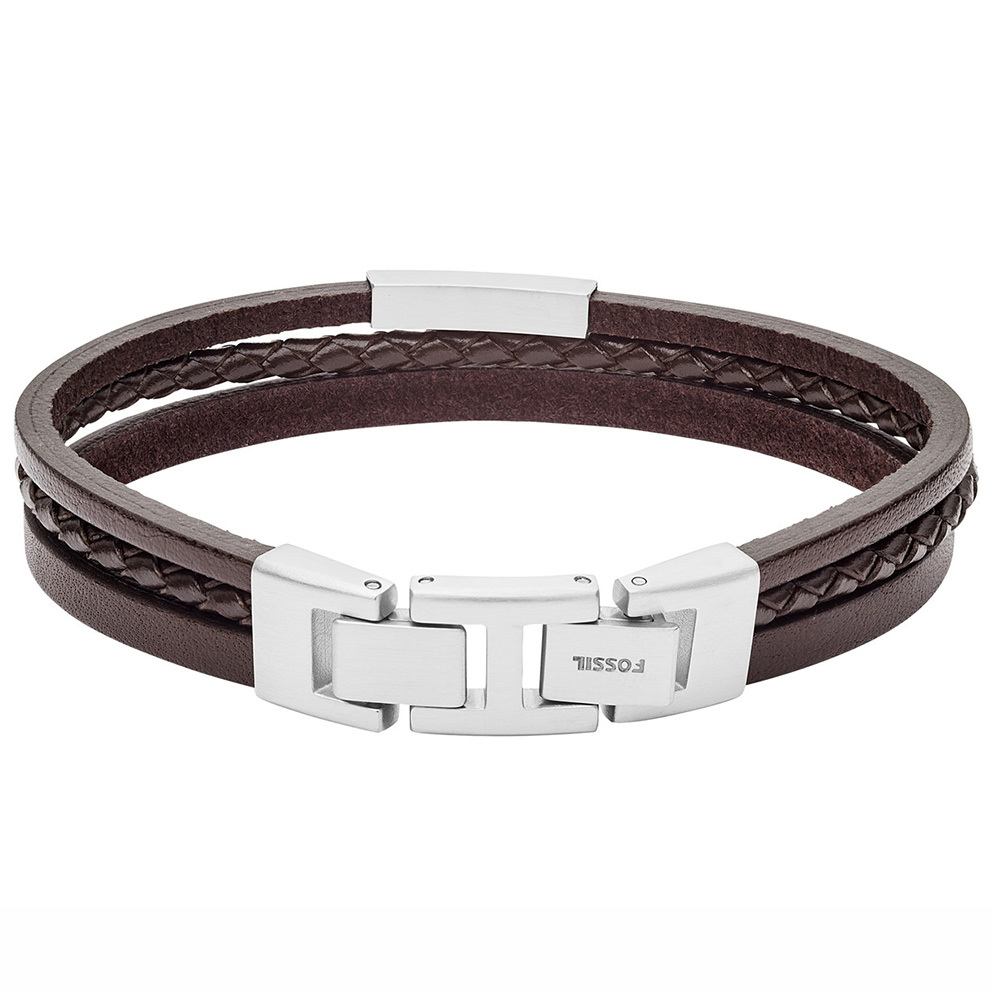 Fossil JF03323040 Bracelet Vintage Casual steel-leather silver