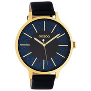 OOZOO C10568 Watch Timepieces steel-leather dark blue-gold colored 44 mm