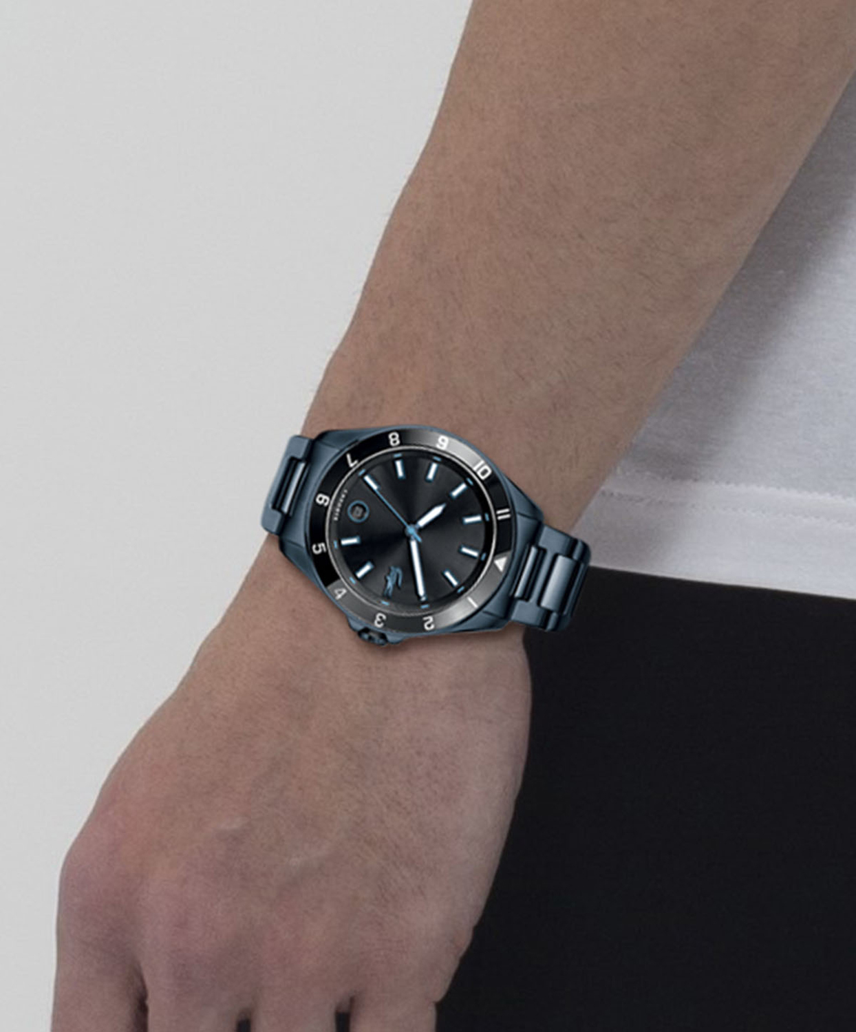 43 steel Watch Tiebreaker Lacoste blue-black mm LC2011128