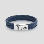 Rebel and Rose RR-L0130-S Bracelet Braided Flat 925 Blue M 12mm Blue M 17.5 cm