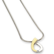 YO DESIGN T1058 Necklace Shine Snake silver gold and silver colored 45 cm