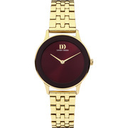 Danish Design IV97Q1288 Watch Nostalgia 1988 steel gold-burgundy red 29 mm