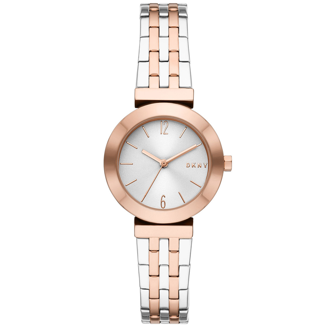 DKNY NY2965 Watch Stanhope T Bar steel silver and rose colored white 29 mm