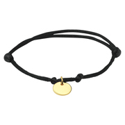 Bracelet Round satin-silver black-gold colored 13-26 cm