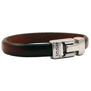 JOSH 24458-BRA-S-BR Bracelet leather brown-silver colored 10 mm