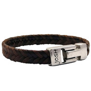 JOSH 24824-BRA-S-BR Bracelet leather brown-silver colored 10 mm 21 cm