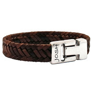 JOSH 24825-BRA-S-CO Bracelet leather cognac-silver colored 15 mm 21 cm