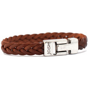 JOSH 24456-BRA-S-CO Bracelet leather cognac-silver colored 10 mm 21 cm