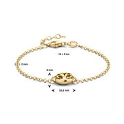 Bracelet Jasseron link silver gold colored 2 mm 16-19 cm