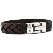 JOSH 24353-BRA-S-BR Bracelet leather brown-silver colored 16 mm