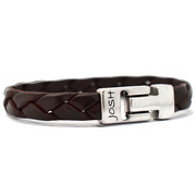 JOSH 24764-BRA-S-BR Bracelet leather brown-silver colored 11 mm