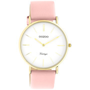 OOZOO C20254 Watch Vintage steel-leather gold-pink 40 mm