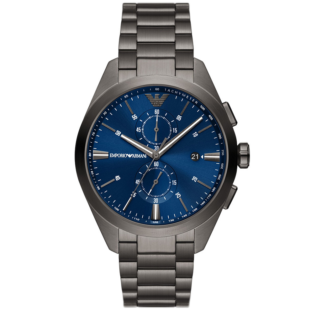 Emporio Armani 43 AR11481 dark mm grey-blue Claudio Chrono Watch steel