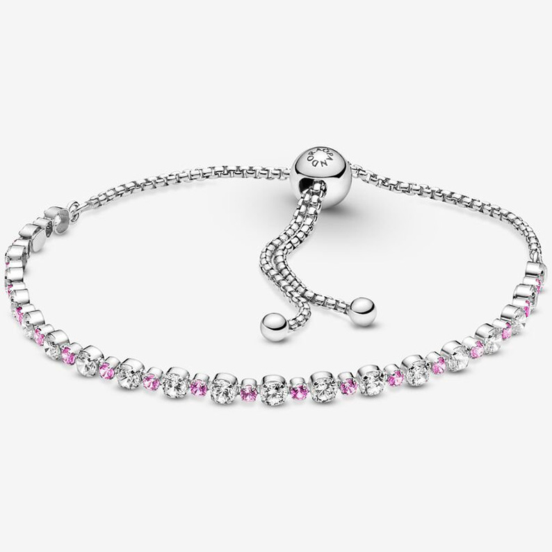 Pandora 599377C02 Bracelet Sliding Sparkling white-pink